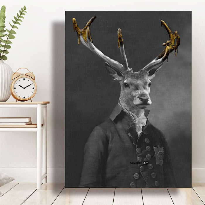 Black Canvas Wildlife Wall Decor Poster