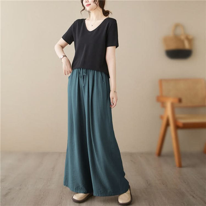 New Plus Size Wide-Leg Straight Casual Pants