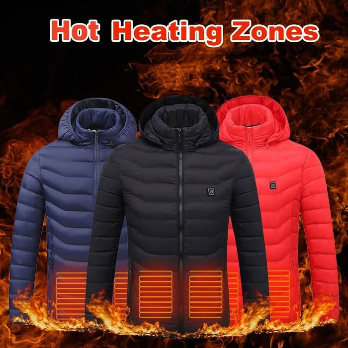 Unisex Electric Heated Puffer Jacket with Insulated Hood