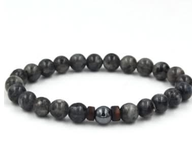 Men's Black Volcanic Stone Bracelet