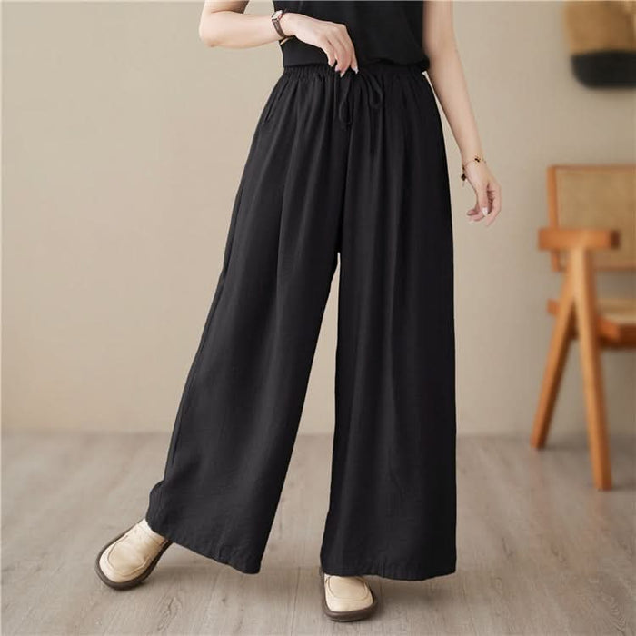 New Plus Size Wide-Leg Straight Casual Pants