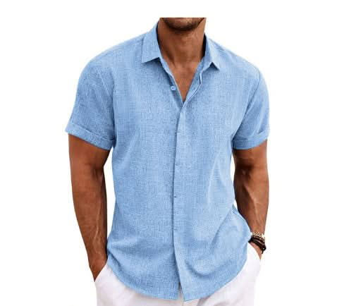 Men's Loose Fit Linen Short Sleeve T-Shirt