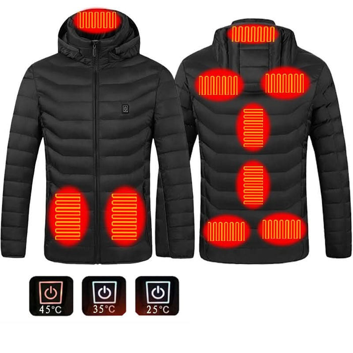 Unisex Electric Heated Puffer Jacket with Insulated Hood