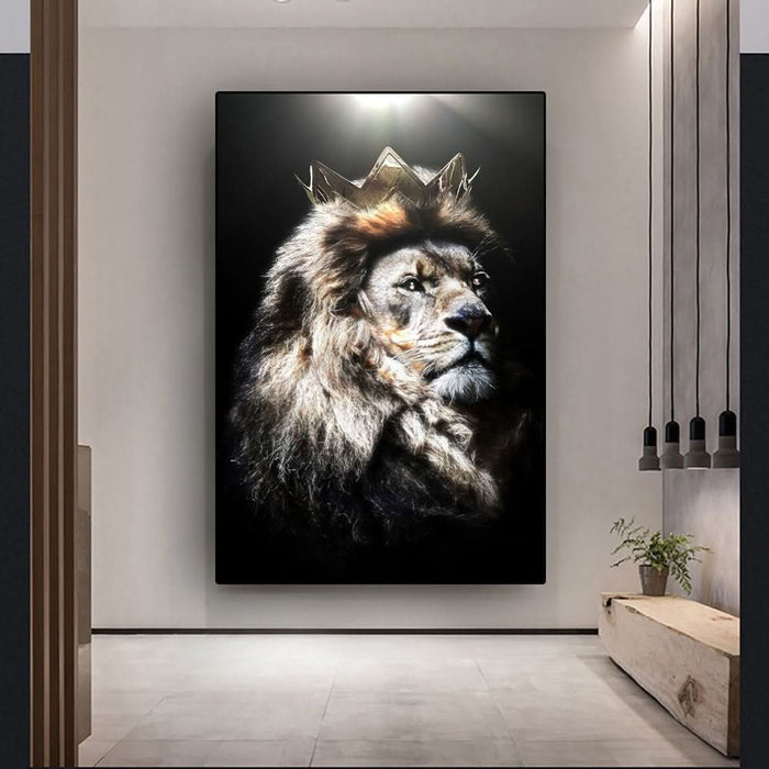 Black Canvas Wildlife Wall Decor Poster