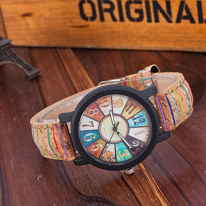 Casual Vintage Leather Quartz Wrist Watch for Women