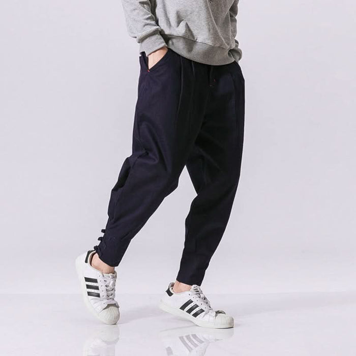 Men's Casual Pants with Snap Closure