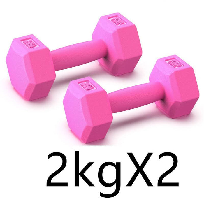 Rubberized Dumbbells for Arm Muscle Training