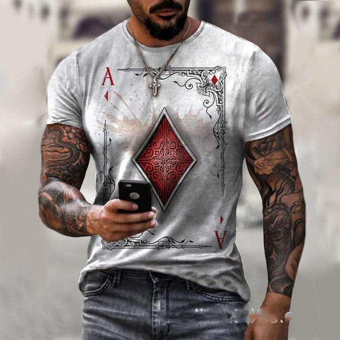 Men's Playing Card Print T-Shirt