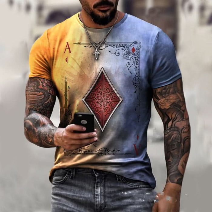 Men's Playing Card Print T-Shirt