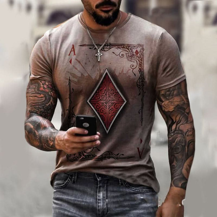 Men's Playing Card Print T-Shirt