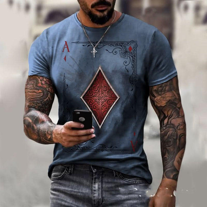 Men's Playing Card Print T-Shirt