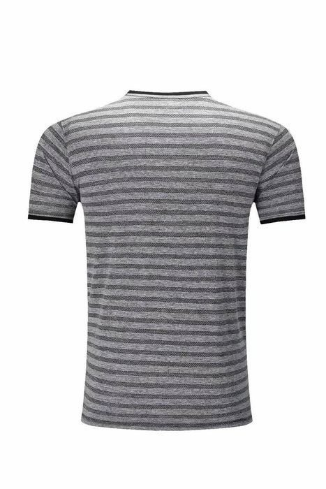 Grey Striped Polo Shirt