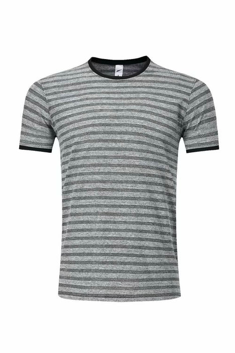 Grey Striped Polo Shirt