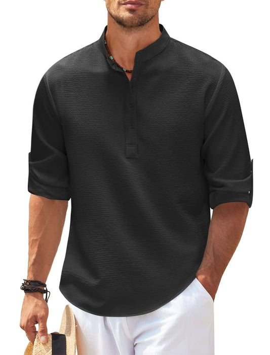 Men's Long Sleeve Solid Color Casual Shirt