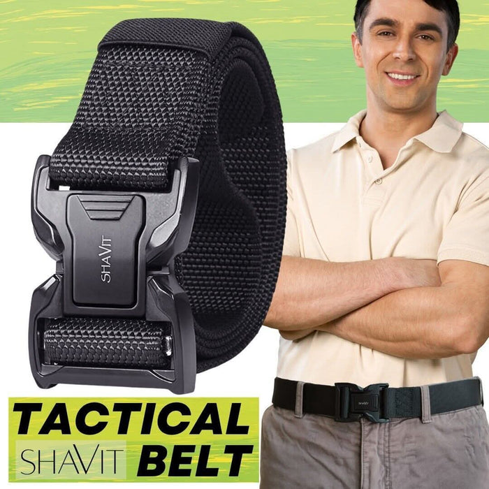 Men's Tactical Military Belt with Quick Release Button Buckle