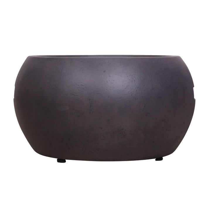 Faux Concrete Texture Round Outdoor Propane Fire Pit