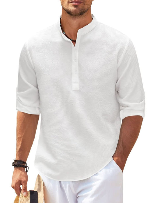 Men's Long Sleeve Solid Color Casual Shirt