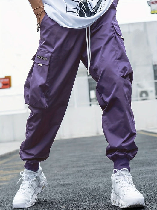 Men's Oversized Cargo Pants with Multi-Pockets