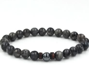 Men's Black Volcanic Stone Bracelet