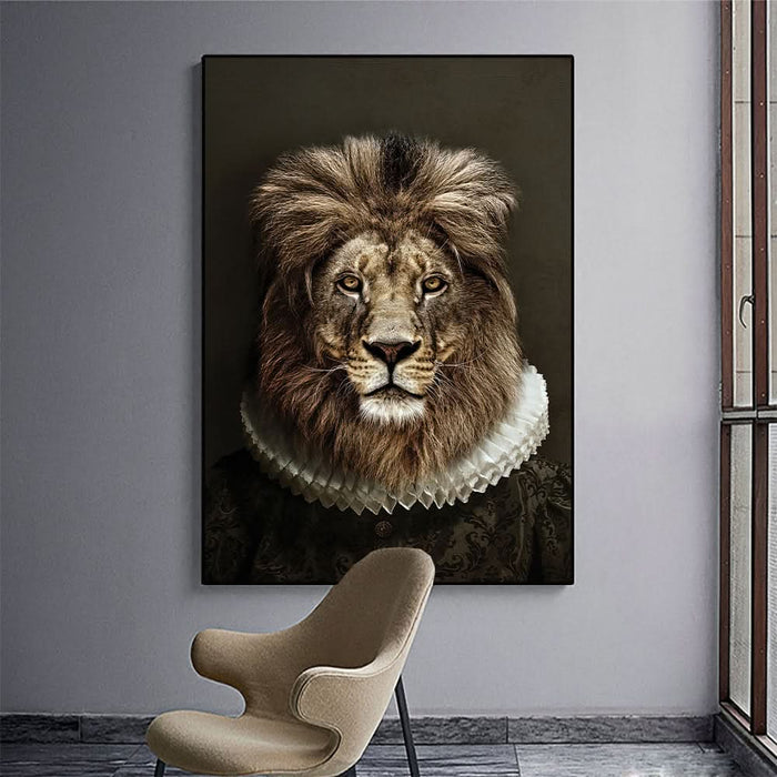 Black Canvas Wildlife Wall Decor Poster