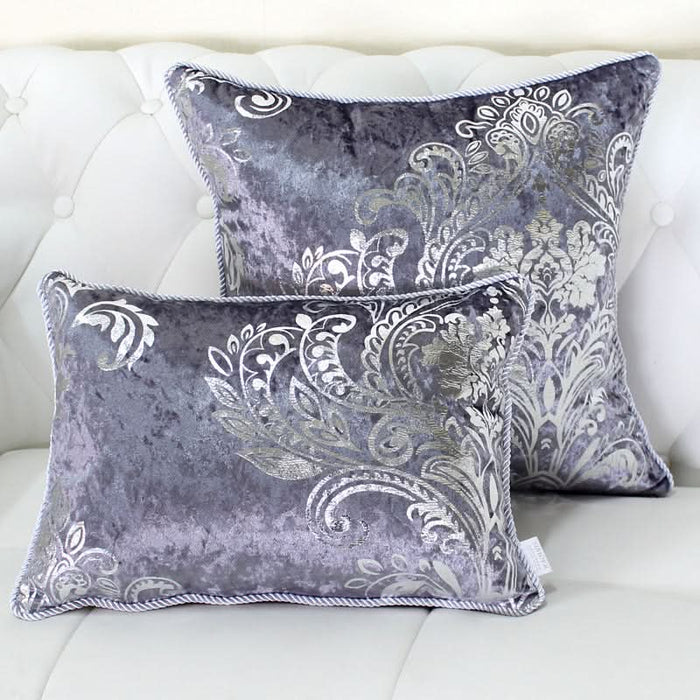 European Style Velvet Hot Silver Cushion Cover