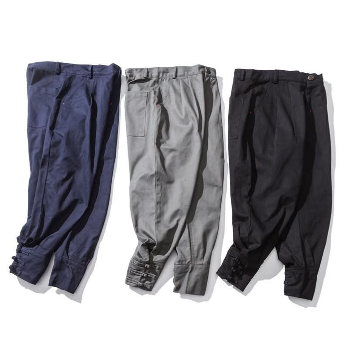 Men's Casual Pants with Snap Closure