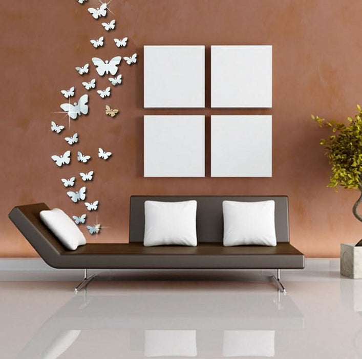 Butterfly crystal mirror wall sticker