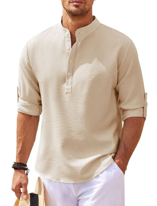 Men's Long Sleeve Solid Color Casual Shirt