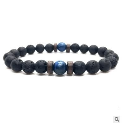 Men's Black Volcanic Stone Bracelet