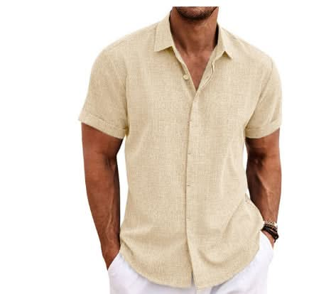 Men's Loose Fit Linen Short Sleeve T-Shirt