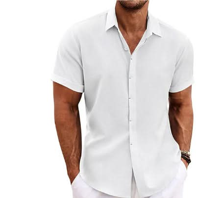 Men's Loose Fit Linen Short Sleeve T-Shirt