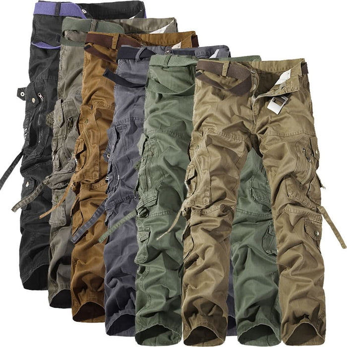 Men's Washed Multi-Pocket Cargo Pants