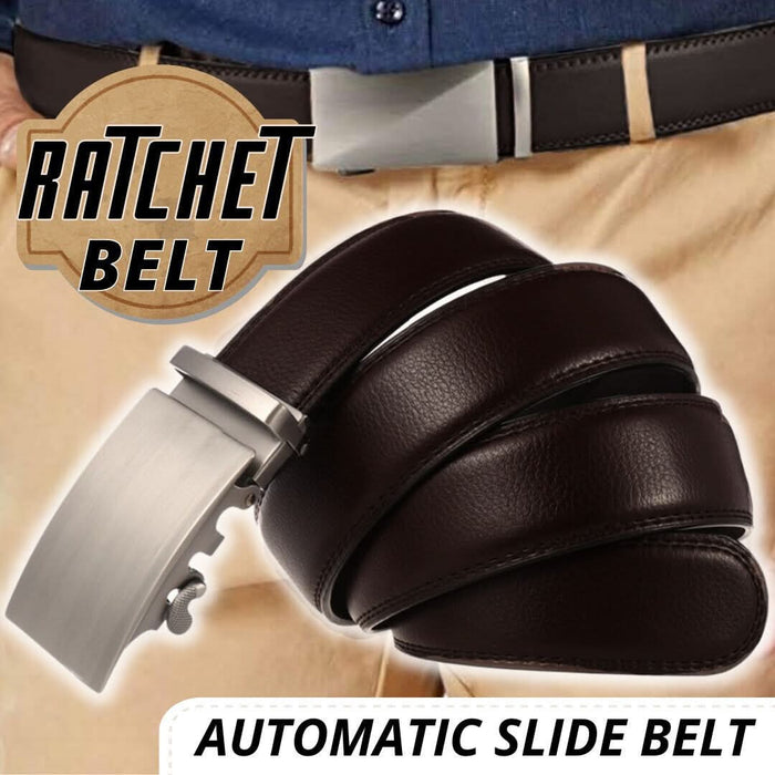 Men's Dark Brown Microfiber Leather Ratchet Belt