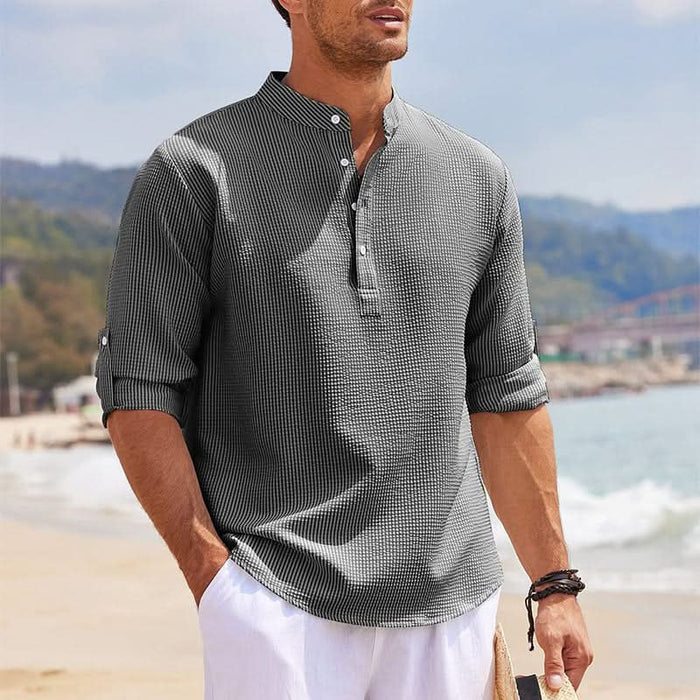 Men's Long Sleeve Solid Color Casual Shirt