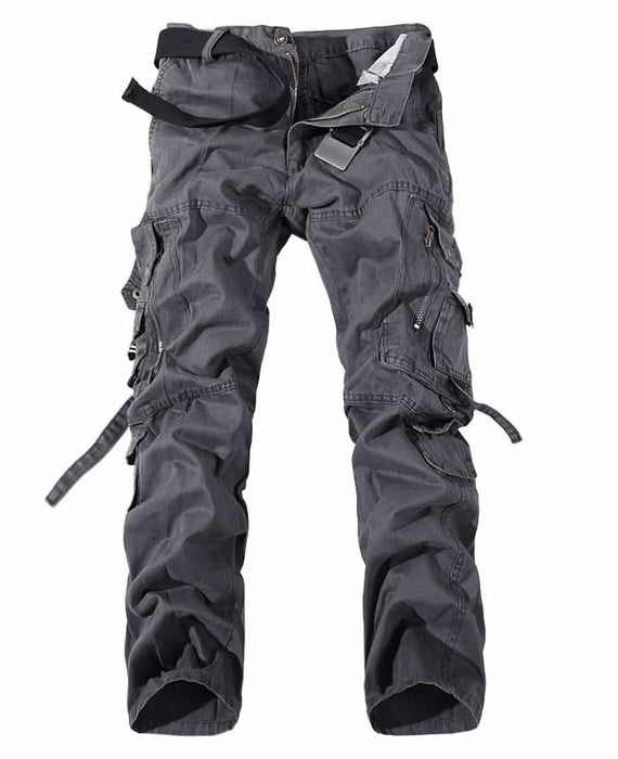 Men's Washed Multi-Pocket Cargo Pants