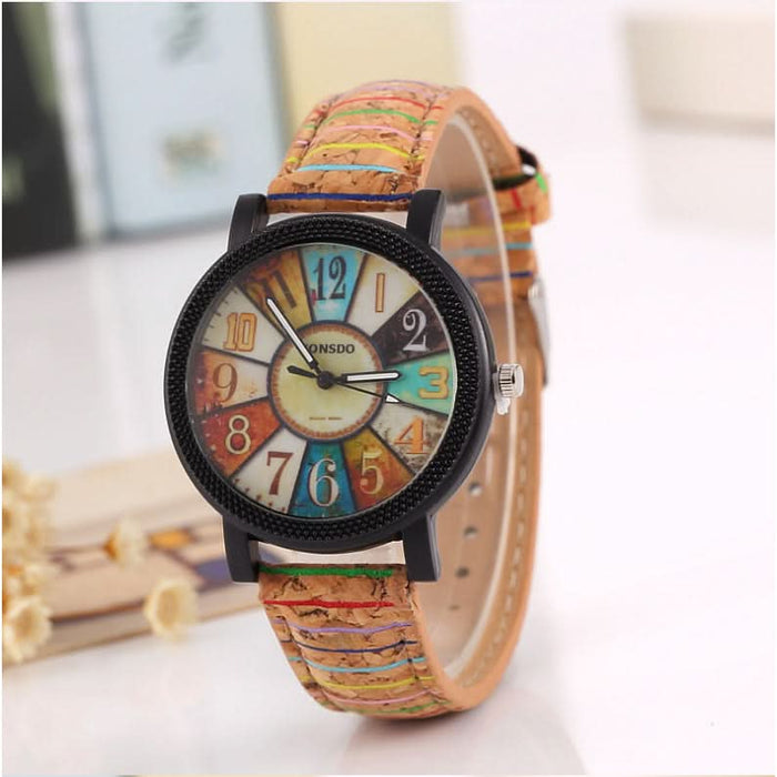 Casual Vintage Leather Quartz Wrist Watch for Women