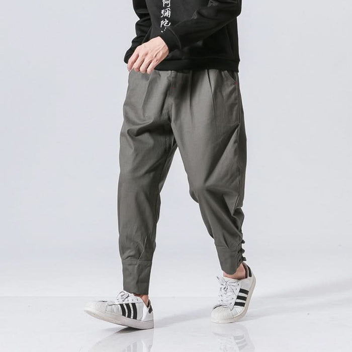 Men's Casual Pants with Snap Closure