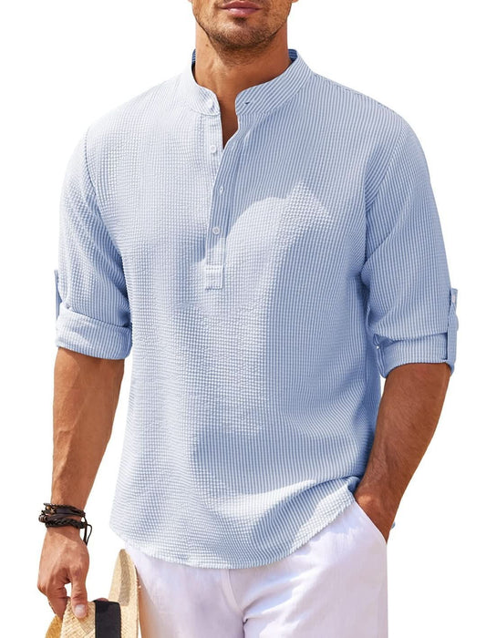 Men's Long Sleeve Solid Color Casual Shirt