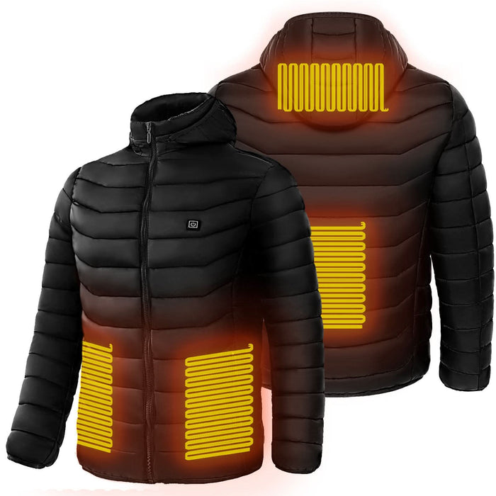 Unisex Electric Heated Puffer Jacket with Insulated Hood