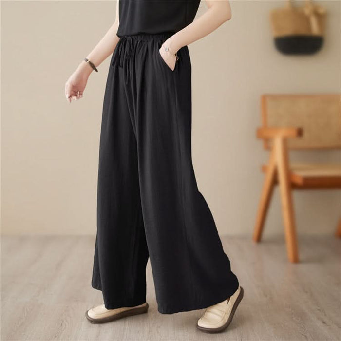 New Plus Size Wide-Leg Straight Casual Pants