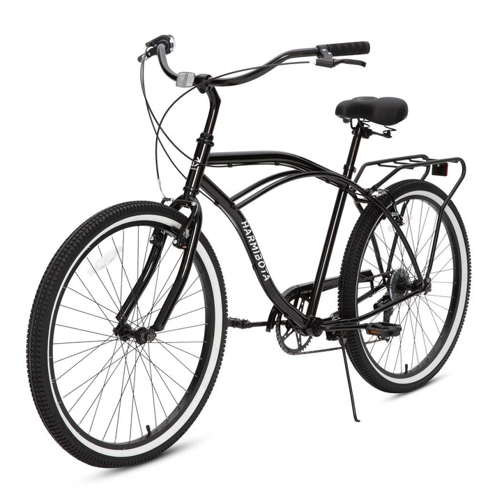 Multifunctional 26-Inch 7-Speed Bike with Steel Frame | Unisex Beach Bike