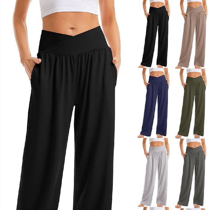 Women's Cross-Waist Loose Yoga and Sports Pants