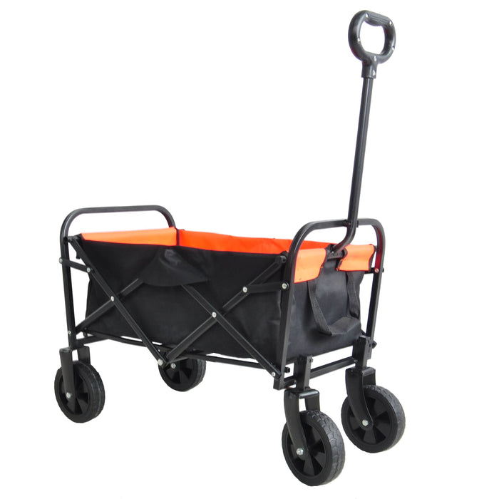 Mini Folding Garden Wagon - Outdoor Shopping Cart & Tools Transporter