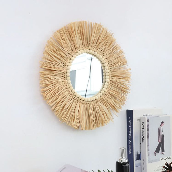 Wall Decorations Raffia Mirror Decorative Wall Hangings Mirror