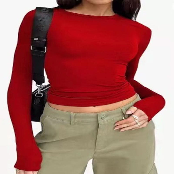 Women's Fashion Slim Fit Long-Sleeve Pullover Top