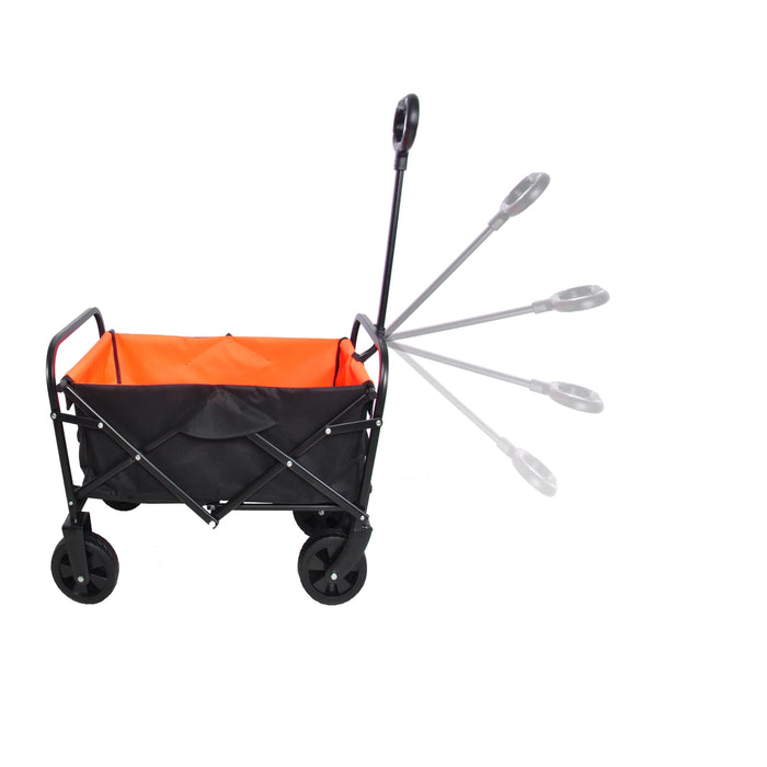 Mini Folding Garden Wagon - Outdoor Shopping Cart & Tools Transporter