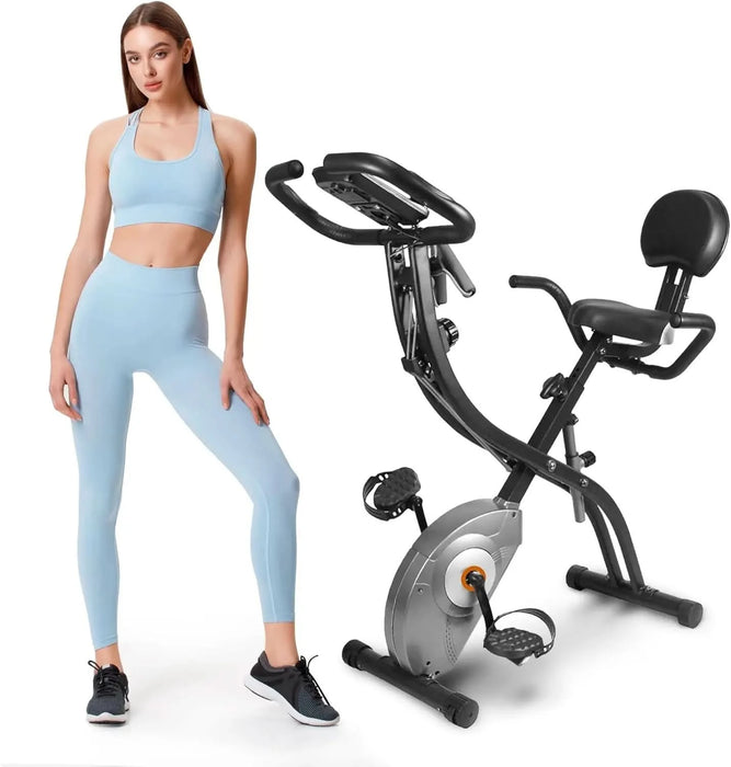 ATIVAFIT Foldable Exercise Bike: 3-in-1 Upright and Recumbent Stationary Bike