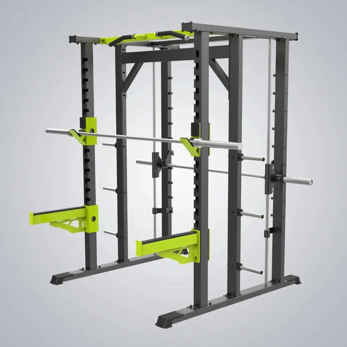 Commercial Heavy Duty Multi-Function Gym Rack with Squat, Power, and Dumbbell Storage