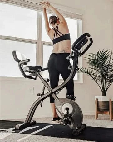 ATIVAFIT Foldable Exercise Bike: 3-in-1 Upright and Recumbent Stationary Bike