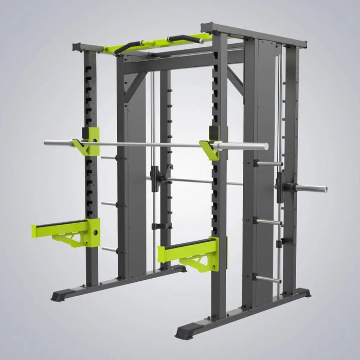 Commercial Heavy Duty Multi-Function Gym Rack with Squat, Power, and Dumbbell Storage